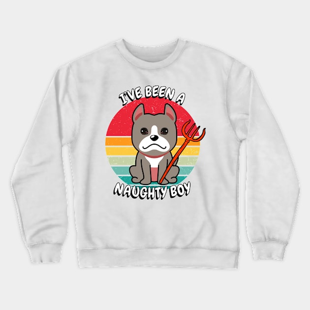 ive been a naughty boy - grey dog Crewneck Sweatshirt by Pet Station